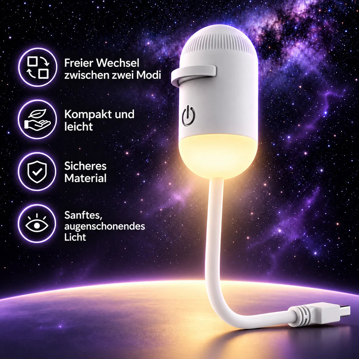 2-in-1 Galaxie-Projektor & Nachtlicht